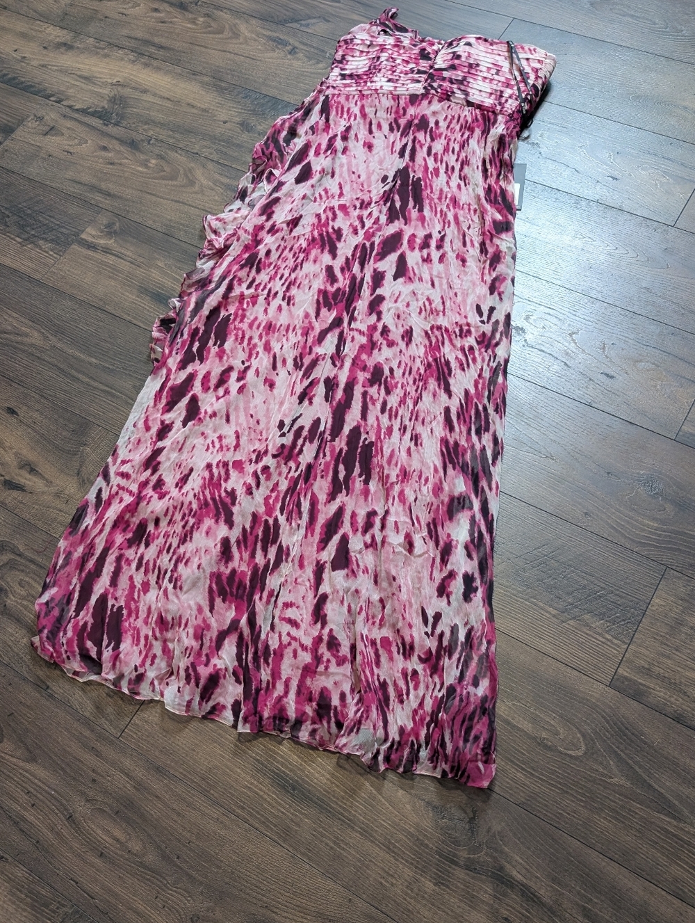 Tadashi Raspberry Ruffle-Front Maxi Dress Size 12 New - Picture 8 of 9